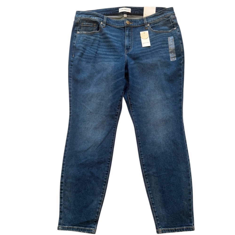 Lane Bryant Signature Fit Medium Rise Skinny Fit  Blue Jeans with Heart Patch 18